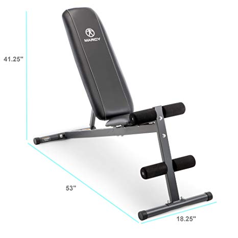 Marcy Exercise Utility Bench for Upright, Incline, Decline, and Flat Exercise SB-261W