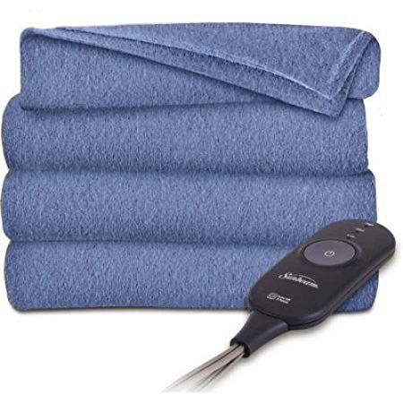 Sunbeam Heated Electric Throw Blanket Fleece Extra Soft, Royal Blue (50" X 60")