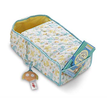 Melissa & Doug Mine to Love Bassinet Play Set Portable Carrier for Dolls (Crinkle Toy, Nursery Rhyme Book)