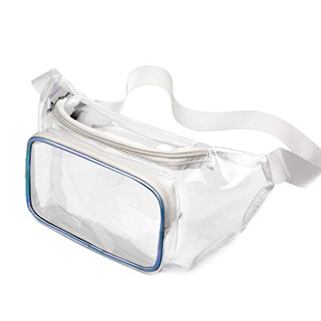 Packism Fanny Pack, Clear Fanny Pack NFL Stadium Approved Thick 0.6mm Transparent Waist Pack for Women and Men, Waterproof Bum Bag for Events and Travel