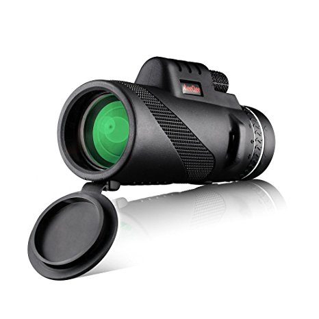 MeeQee 10X42 Dual Focus Monocular Telescope, Prism Film Optics, Tripod Capable, Waterproof, Low Night Vision, Monocular Scope for Birdwatching/ Hunting/ Camping/ Hiking / Golf/ Concert/ Surveillance