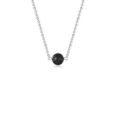 Lava Stone Bead Essential Oil Diffuser Necklace, Lava Ball Essential Pendant Aromatherapy Jewelry with 16.5 inches O Chain