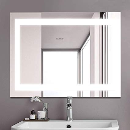 NeuType (36'' x 30'' Bathroom LED Backlit Mirror Vanity Sink Mirror with Anti-Fog Function - Horizontally and Vertically Wall-Mounted, Perfect for Home Use or Hotel Supplies