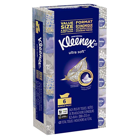 Kleenex Ultra Soft Facial Tissues Cube Box, 110 ct