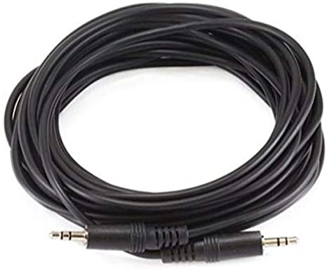 Monoprice 100646 25-Feet 3.5mm Stereo Plug/Plug M/M Cable, Black