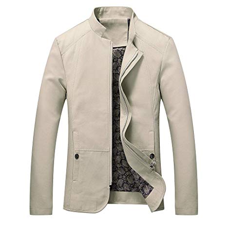 Mens Casual Jacket Lightweight Fashion Outdoor Windbreaker Jackets Bomber Lapel Coats