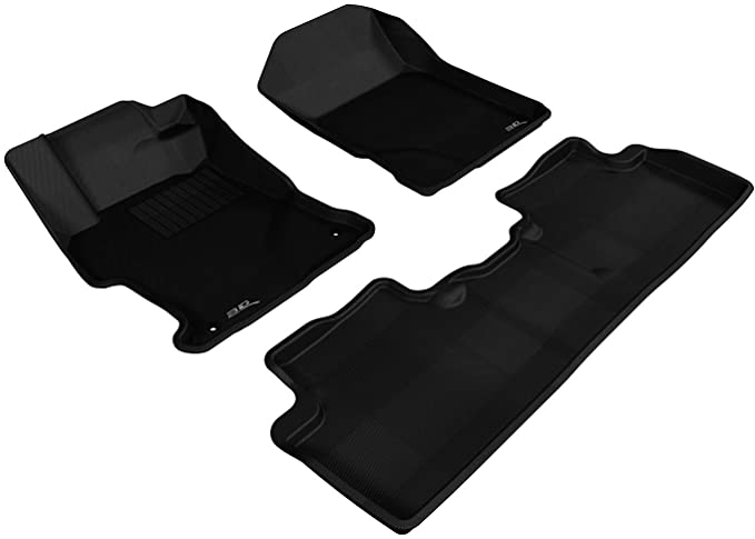 3D MAXpider L1HD04101509 Complete Set Custom Fit Kagu Series Floor Mats Black Honda Civic Sedan Models