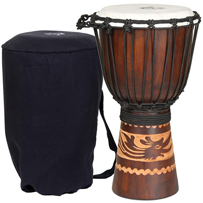 X8 Kalimantan Djembe Drum with Bag and Djembe 101 DVD