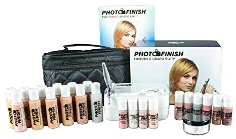 Photo Finish Professional Airbrush Cosmetic Makeup Deluxe System Kit Master Set/Fair to Tan Shades (Matte Finish)