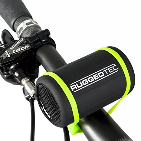 RuggedTec StrapSound Rugged Water Resistant Bluetooth Speaker Small Portable Outdoor Bike Strap Anywhere Speaker, Black