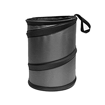 FH GROUP FH1121GRAY Auto Car Trash Can Portable Collapsible Car Trash Can Waterproof Garbage Container Large, Gray Color