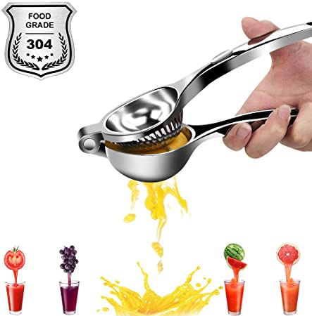 Lemon Squeezer Stainless Steel Manual Juicer Premium Quality Heavy Duty Metal Orange Lemon Juicer Simple Fruit Juicer Citrus Press Squeezer,Silver