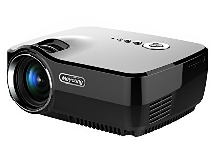 Meyoung Movie Projector HD Video Projector 1080P 1200 Lumens 150" for Movie Night, DVD Player (GP70 Black)
