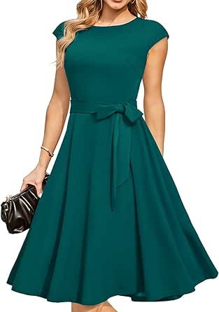 DRESSTELLS Cocktail Dress, Formal Wedding Guest Dresses for Women Modest Holiday Party Prom Dress