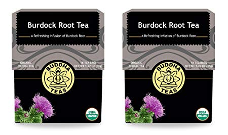 Burdock Root Tea - Organic Herbs - 18 Bleach Free Tea Bags (Pack of 2)