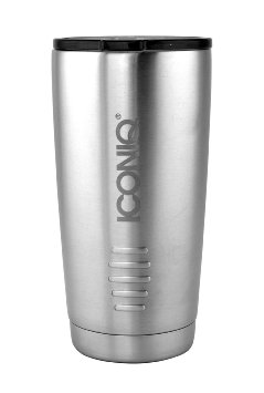 ICONIQ Stainless Steel Vacuum Insulated Tumbler with Retractable Lid 20 Ounce Stainless Steel