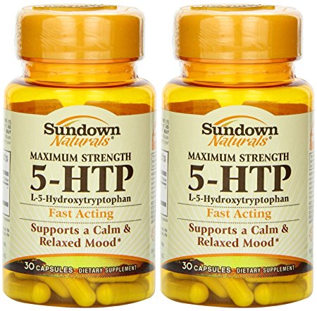 Sundown Naturals Maximum Strength 5-HTP (200 Mg) 60 Capsules (2 X 30 Count Bottles)