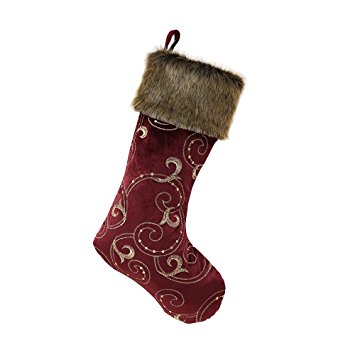 Valery Madelyn 21" Luxury Collection Sequins Christmas Stocking with Faux Fur Cuff,Themed with Tree Skirt(Not Included)