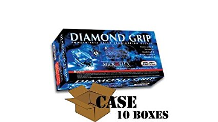 Microflex - Diamond Grip Latex Gloves - Case - Large