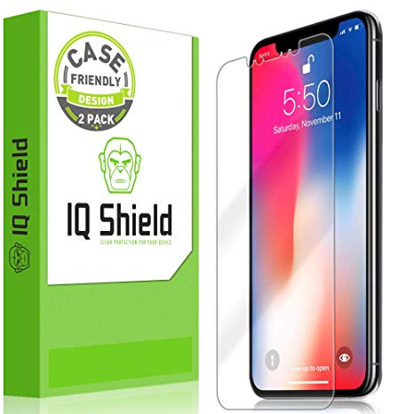 Apple iPhone Xs Max Screen Protector (Case Friendly)(2-Pack), IQ Shield LiQuidSkin Full Coverage Screen Protector for Apple iPhone Xs Max (6.5") HD Clear Anti-Bubble Film