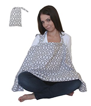 Nursing Cover for Breastfeeding Privacy EXTRA WIDE for Full Coverage - Breathable 100% Cotton , Stylish and - AZO Free