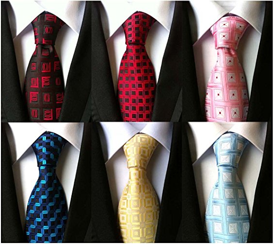 WeiShang Lot 6 PCS Classic Men's 100% Silk Tie Necktie Woven JACQUARD Neck Ties