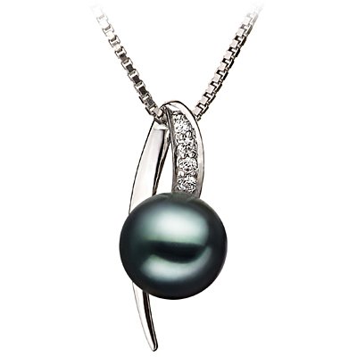 Black 7-8mm AA Quality Japanese Akoya 925 Sterling Silver Cultured Pearl Pendant