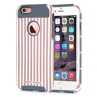 iPhone 6 Plus Case,iPhone 6S Plus Case,BENTOBEN 2 Piece Slim 6 Plus Covers Hard Shell Soft TPU Dual Layer Shockproof Bumper Hybrid Protective Covers for iPhone 6 6S Plus [Patented Pattern],Rose Gold