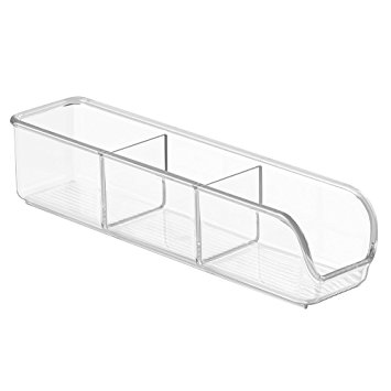 InterDesign Linus Coffee Condiment Packet Organizer for Sugar, Salt, Sweeteners, Tea Bags - Clear