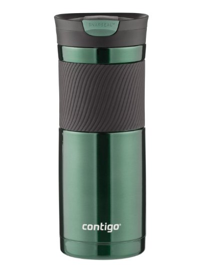 Contigo SnapSeal Vacuum-Insulated Stainless Steel Travel Mug 20-Ounce Greyed Jade