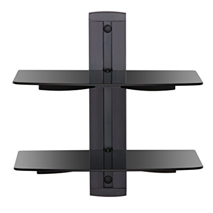 Fitueyes Floating Wall Mount Shelves for DVD player, Amplifier, Speaker, SKY, Cable Boxes, Games Consoles, TV Accessories,Black DS203801GB