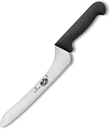 Victorinox Offset Sandwich Knife, 9" Serrated, 1.50" at Black Polypropylene Handle