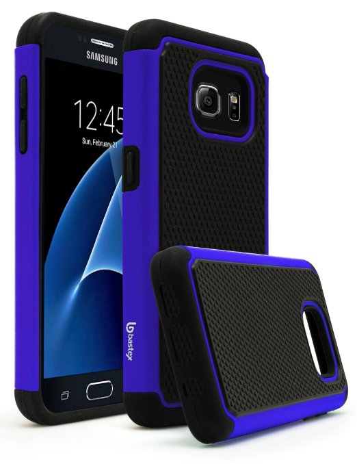 Galaxy S7 Case Bastex Heavy Duty Slim Fit Hybrid Armor Premium Dual Shock Rubber Silicone Cover with Hard Protective Case for Samsung Galaxy S7 Blue