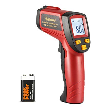 AstroAI Digital Laser Infrared Thermometer, 380 Non-contact Temperature Gun -58℉~ 716℉ (-50℃ ~ 380℃), Red