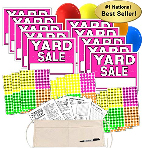 Yard Sale Sign Kit with Pricing Stickers and Change Apron (A502Y)