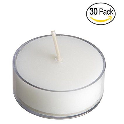 Clear Acrylic Tea-light Candles for Wedding, Holiday & Home Decoration by Royal Imports, 7 Hours Extended Burn Time (Set of 30)