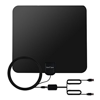 Amplified Indoor TV Antenna 50 Mile, InkoTimes Best Digital HDTV Antenna Super Thin by USB Power Supply - 2017 Updated Version