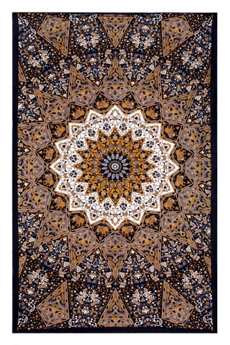 Sunshine Joy Indian Dark Star Hippie Tapestry - Brown & Grey - 60x90 Inches - Beach Sheet - Hanging Wall Art - 3D Reactive Artwork