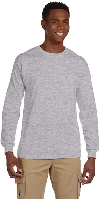 Gildan Men's Ultra Cotton Long-Sleeve T-Shirt with Pocket