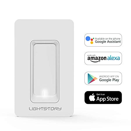 Lightstory Wi-Fi Light Switch, In-Wall Remote Control Smart Switch, Wireless Wall Switch No Hub Required, Compatible with Alexa, Google Assistant, IFTTT