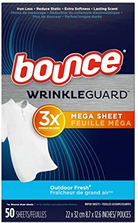 Bounce Wrinkle Guard Dryer Sheets Outdoor Fresh 50 Sheets Per Box