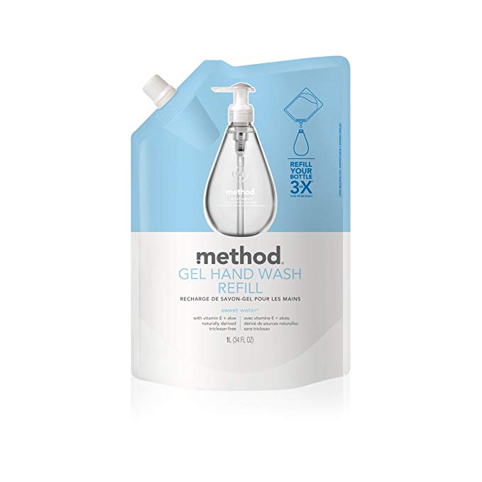 Method Gel Hand Wash Refill, Sweet Water, 34 Ounce (Pack of 6)