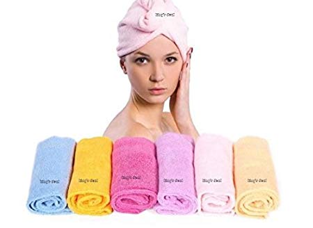 King's deal 4Packs Hair Turban Microfiber Hair Drying Towel Bath Head Wrap Turban Quick Dry Hat Cap NEW (4Packs)