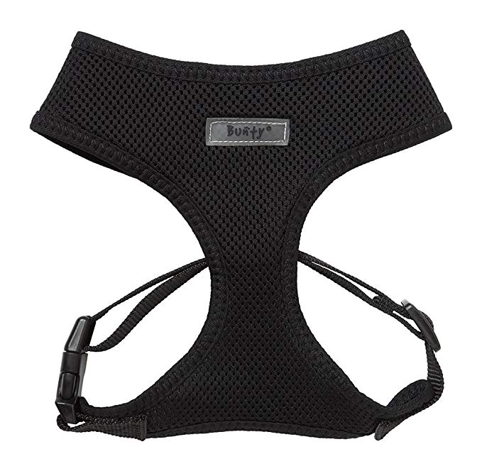 Bunty Adjustable Soft Fabric Dog/Puppy Harness Lead, Medium, Black
