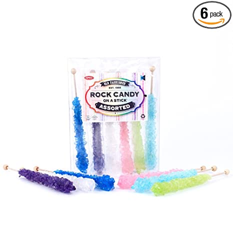 Extra Large Rock Candy Sticks (22g): 6 Assorted Espeez Rock Candy Sticks, Candy Buffet, Swizzle Sticks - Bulk candy for Birthdays, Weddings, Reception Candy, Decorations, Bridal and Baby Showers