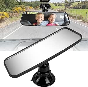 JoyTutus Rear View Mirror for Driving Test, Universal Car Inside Mirrors, Driving Instructor Learner Examiner Mirror with Suction Cup, Car Rearview Mirror for Driving Test & Lesson (200 X 60mm)