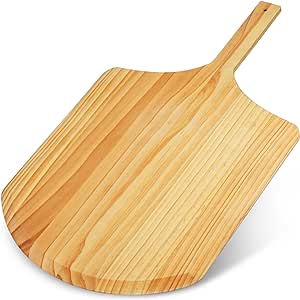 LotFancy Pizza Peel, 14 x 16 Inch, Wood Pizza Paddle Spatula for Baking Homemade Pizza Bread, Wooden Cutting Board with Handle for Charcuterie Cheese Fruit