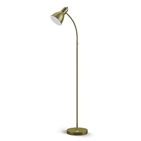 LEPOWER Metal Floor Lamp, Adjustable Goose Neck Standing Lamp with Heavy Metal Based, E26 Lamp Base, Torchiere Light for Living Room, Bedroom, Study Room and Office (Bronze)
