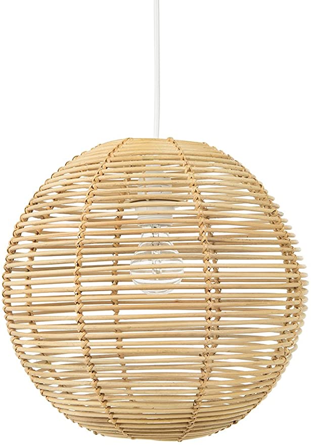 Kouboo Palau Continuous Weave Wicker Ball Pendant Lamp, Natural