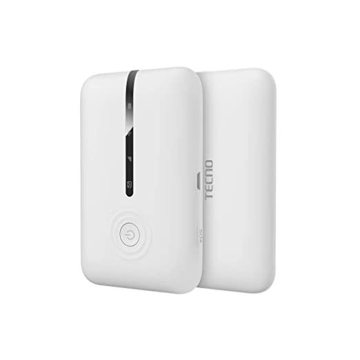 Tecno TR109 4G LTE Portable Single Band MiFi Device | Up to 300Mbps WiFi Hotspot | 3000 mAh Battery, White